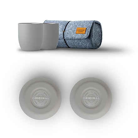 High Camp Flasks Custom Engraved Parkside Tumbler, 2 Pack w/ Wool Case, Parasol Grey, One Size, c1102C
