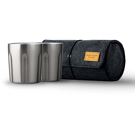 High Camp Flasks Firelight Tumbler, 2 Pack w/ Wool Case, Stainless Steel, 375ml, 2116s