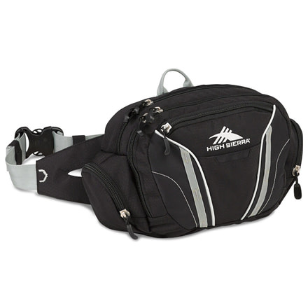 High Sierra Envoy Lumbar Waistpack, Black/Black/Silver, 10.5inx 6.5inx 4.0in, 58460-3056