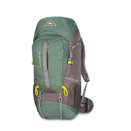 High Sierra Pathway 60L Backpack, Pine/Slate/Chartreuse, 25.0inx 13.0inx 9.0in, 79548-5744