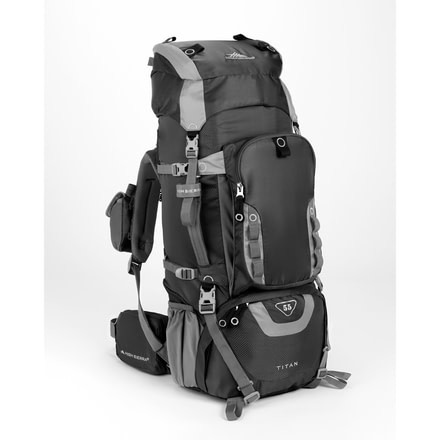 High Sierra Titan 55 Frame Pack, Black/Charcoal, 29.5 x 14 x 8.25in, 53715-3055