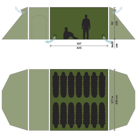 Hilleberg Stalon XL Main Roof, Green, 16651