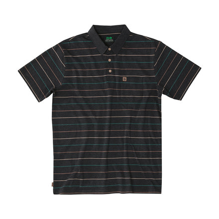 HippyTree Mens Culver Polo, Heather Black, Large, 2206-HEATHER BLACK-L