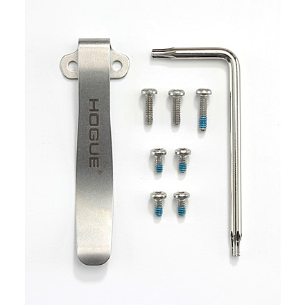 Hogue Deep Carry Clip &amp; Torx Screw Kit  - Fits EX-01, EX-03, EX-04 and OTF, Tumbled Finish 34084