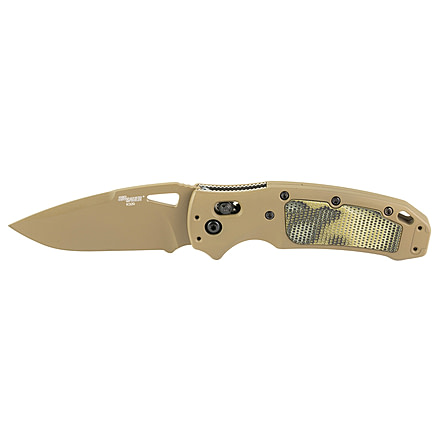 Hogue K320 AXG Folding Knife, 3.5in, Sig Sauer P320 Firearm Match, CPM-S30V, Drop Point Blade Cerakote Finish, Flat Dark Earth Handle, HO36375