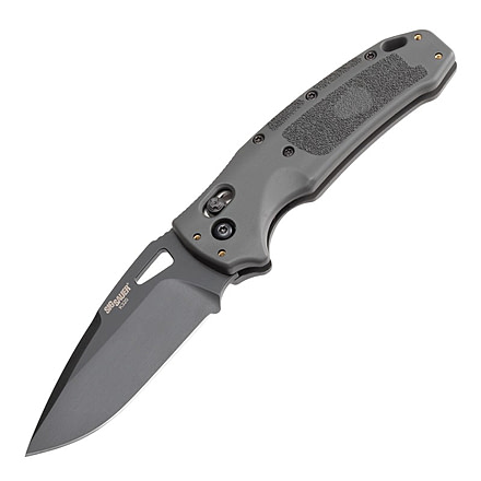 Hogue Sig K320 Tactical Folding Knife, 3.5in, Black Cerekote Finish, CPM-S30V, Drop Point, Gray Handle, Polyamide Nylon 12 Handle, 36372