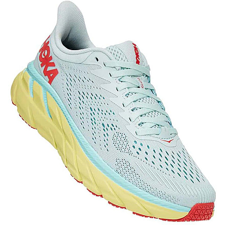 Hoka Clifton 7 Road Running Shoes - Womens, Morning Mist/Hot Coral, 10, 1110509-MMHC-10