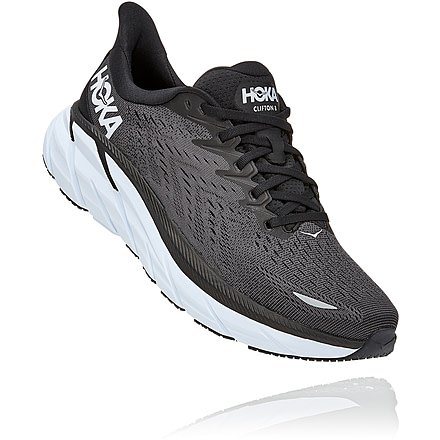 Hoka Clifton 8 Road Running Shoes - Mens, Black / White, 10D, 1119393-BWHT-10D