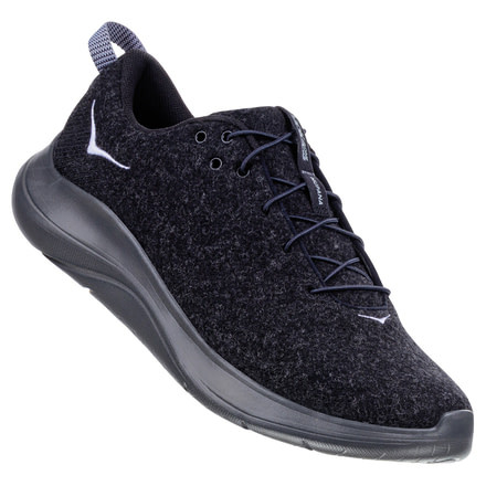 Hoka Hupana Flow Wool Running Shoes - Mens, Black / Dark Shadow, Wide, 8.5, 1106690-BDSD-08.5EE