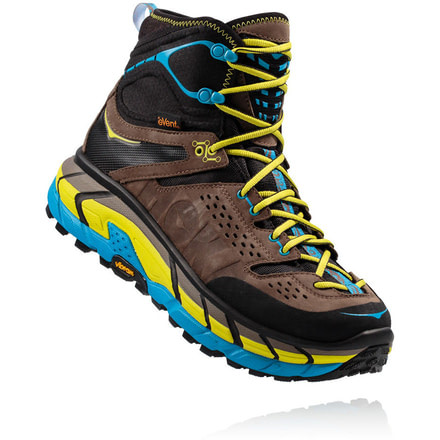 Hoka Tor Ultra Hi Waterproof Hiking Boot - Men's-Grey/Cyan-Medium-13