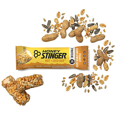Honey Stinger Nut + Seed Bar, Peanut and Sunflower Seed, 1.98 oz, 73512