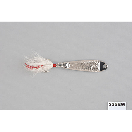 Hopkins 225BW Shorty Hammered Spoon w/Bucktail Treble, Stainless Steel, 2 1/4oz, 3 1/2in, 225BW