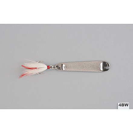 Hopkins 4BW Hammered Spoon w/Bucktail Treble Hook, Stainless Steel, 2 1/2oz, 4 1/2in, 4BW