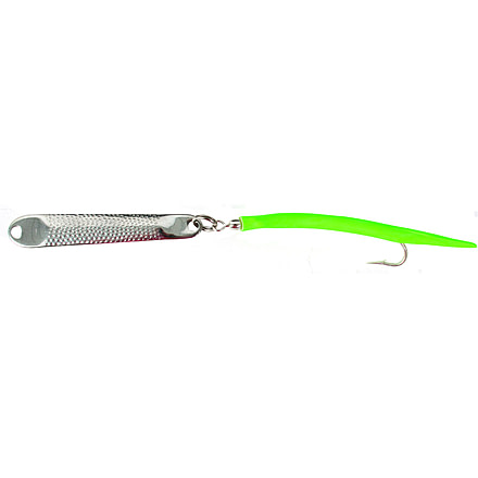 Hopkins Hammered Spoon SIngle Hook w/Tube Teaser, Stainless Steel, 1 1/4oz, 3 1/2in, 3TC