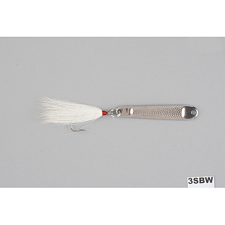 Hopkins Hammered Spoon w/Bucktail Single Hook, Stainless Steel, 1 1/4oz, 3 1/2in, 3SBW