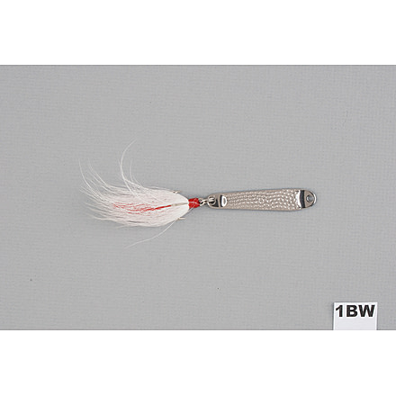 Hopkins Hammered Spoon w/Bucktail Treble Hook, Stainless Steel, 1/3oz, 2 1/4in, 1BW