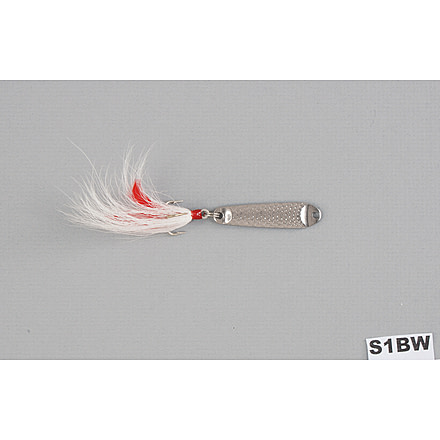 Hopkins Shorty Hammered Spoon w/Bucktail Treble, Stainless Steel, 1/4oz, 1 3/4in, S1BW