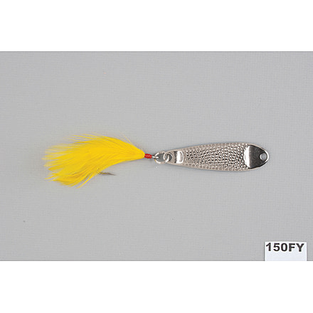Hopkins Shorty Hammered Spoon with Feathered Single Hook, Stainless Steel, 1 1/2oz, 3 1/2in, 150FY