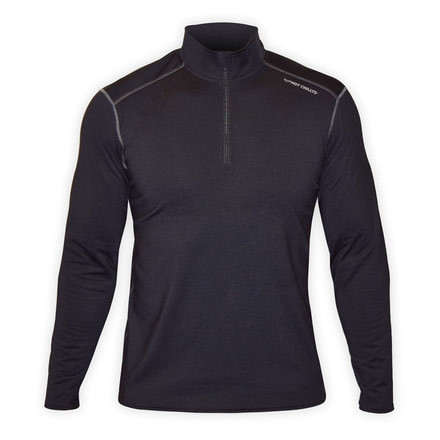 Hot Chillys Mens Micro Elite Chamois SOLID ZIP-T, Black, S HC9912-Black-S