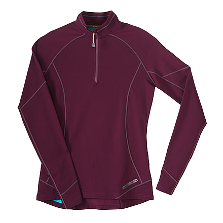 Hot Chillys MEXT Pocket Zip-T - Womens, Rich Grape/Mint, Large, HC9836-RICH GRAPE/MINT-L