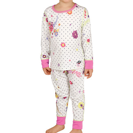 Hot Chillys MidWeight Print Set - Toddler, Flirty/Pop Star, 3T, HC9841P-FLIRTY/POP STAR-3T