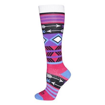 Hot Chillys Primitive Pop Mid Volume Sock - Womens, Primitive Pop/Rose Red, Medium, HC2406P-974-M