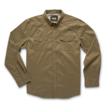 Howler Brothers Firstlight Tech Shirt - Mens, Primer Plaid/ Moss, Large, 123719F-PPM-L