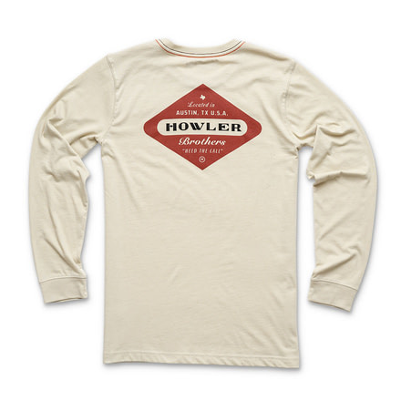 Howler Brothers Posse Badge Longsleeve T-Shirt - Mens, Sand, Small, 111219F-PBS-S