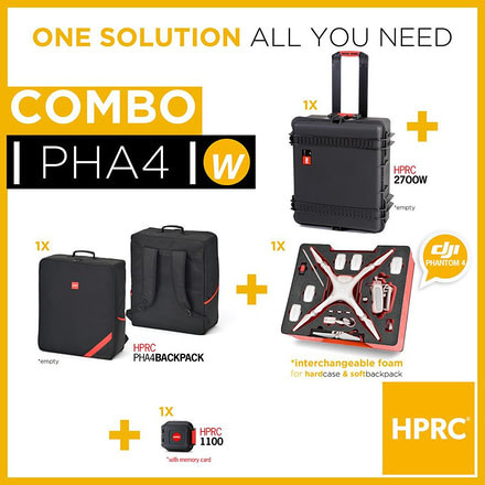 HPRC 2700W Soft Bago for DJI Phantom 4 with Pre-Cut Foam Interior, Case Only, Black, PHA4-2700WCOM-01