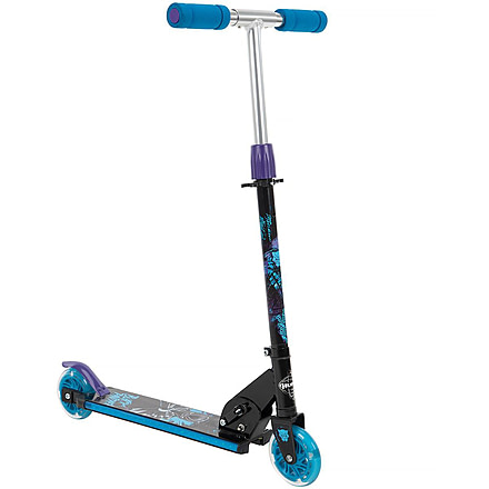 Huffy Black Panther Inline Electro-Light Kids Scooter - Boys, Black/Blue/Purple, 28261
