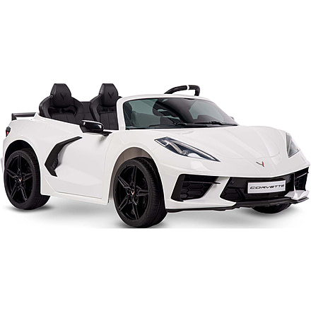 Huffy Corvette C8 Ride In, 12V Toy Truck, White, 17212P