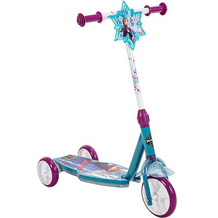 Huffy Frozen ll Electro-Light 3WHL Preschool Kids Scooter - Girls, Blue/Purple/White, 28431