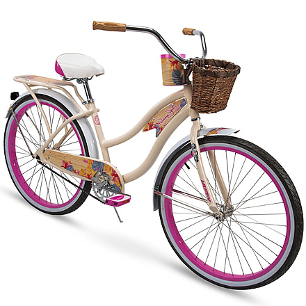 Huffy Single-Speed Beach Cruiser Bike - Womens, Cream/Pink, 26 inch, 76598