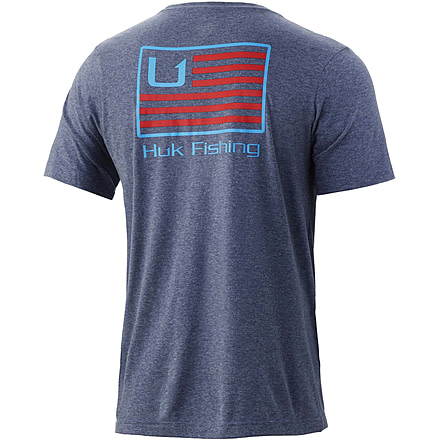 HUK Performance Fishing Bars Tee - Men's, Sargasso Sea Heather, S, H1000332-416-S