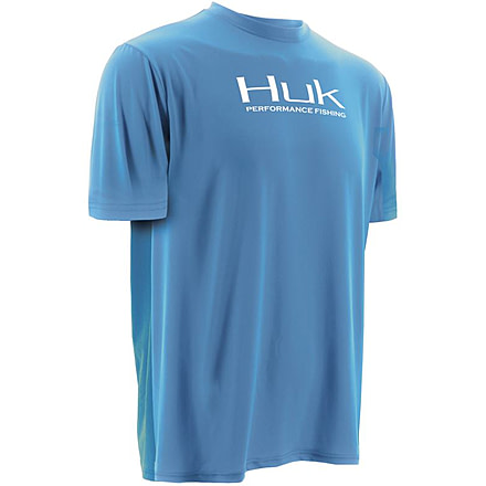 HUK Icon Short Sleeve, Carolina Blue, Extra Large H1200063CBLXL