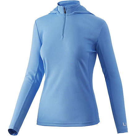HUK Performance Fishing Icon X Hoodie - Womens, Azure Blue, M, H6120079-436-M