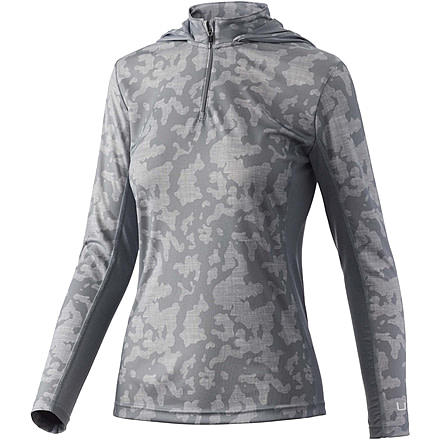 HUK Performance Fishing Icon X Running Lakes Hoodie - Womens, Overcast Grey, M, H6120082-032-M