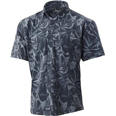 HUK Performance Fishing Kona Ocean Palm Shirt - Men's, Volcanic Ash, M, H1500125-013-M