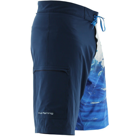 HUK KScott Double Down Board Shorts, 28in Waist, Navy H2000008NVY28