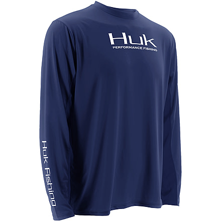 HUK Mens KScott Midnight Banks Icon Long Sleeve Shirt, Navy H1200094NVYXL