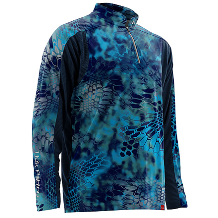HUK Mens Trophy Kryptek 1/4 Zip, Kryptek Pontus H1200081PONXL