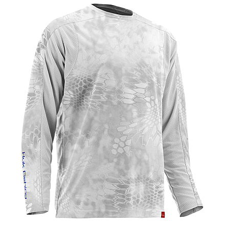 HUK Mens Trophy Kryptek Long Sleeve Tee Shirt, Yeti-Grey H1200080YT2XXXL