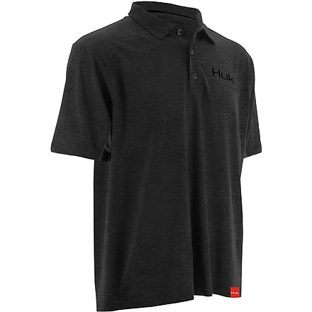 HUK NXTLVL Polo, Extra Large, Heather Black H1200016HBKXL