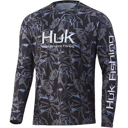 HUK Performance Fishing Ocean Palm Pursuit L/S Shirt - Men's, Volcanic Ash, M, H1200406-013-M