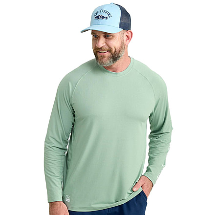 HUK Performance Fishing A1A Performance Crew - Mens, Fog Green, Large, H1200575-315-L