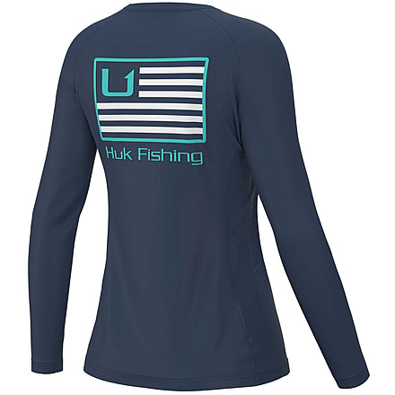 HUK Performance Fishing And Bars Pursuit Long-Sleeve Shirt - Womens, Sargasso Sea, Extra Large, H6120100-409-XL