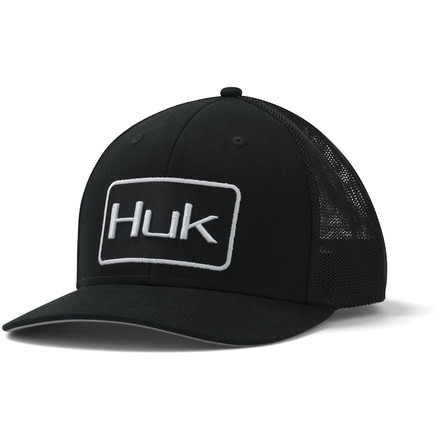 HUK Performance Fishing Angler Trucker Stretch Mesh Hat - Mens, Black, One Size, H3000232-001-1
