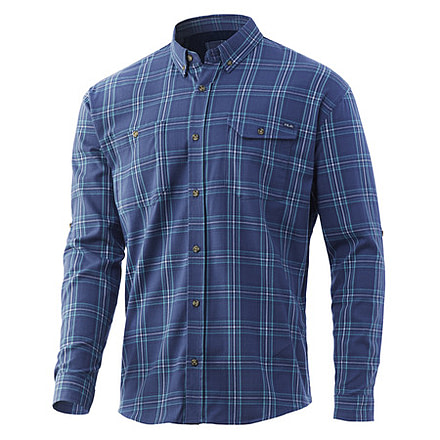 HUK Performance Fishing Awendaw Flannel - Men's, 2XL, Sargasso Sea, H1500137-409-XXL