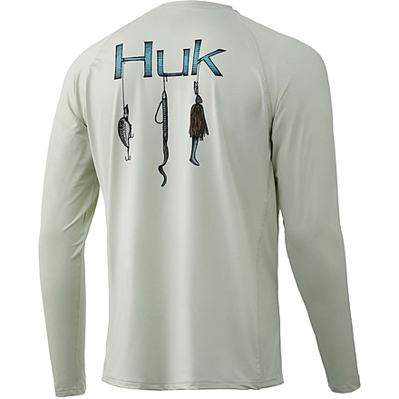 HUK Performance Fishing Bass Pursuit Long Sleeve Graphic T-Shirt - Mens, Fog Green, Extra Large, H1200239-331-XL