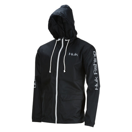 HUK Performance Fishing Breaker Shell Jacket - Men's, Black/White, Medium, H4000023-001-M